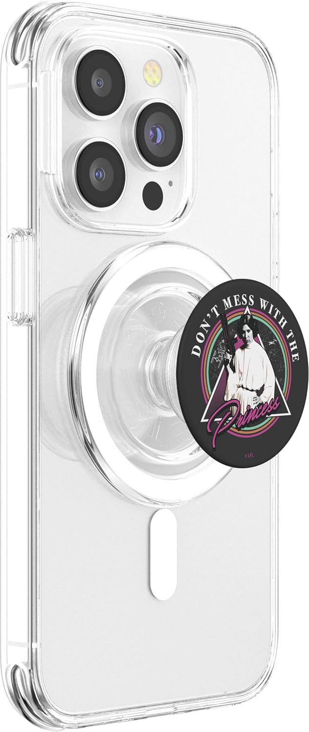 Star Wars Leia Don't Mess With The Princess Retro PopSockets MagSafe PopGrip for iPhone