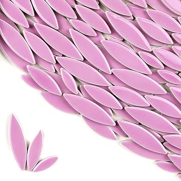200g Ceramic Mosaic DIY Set Colorful Petal Ceramics Leafy Vein Mosaic Tiles Craft Materials Mosaic Art Materials - Purple