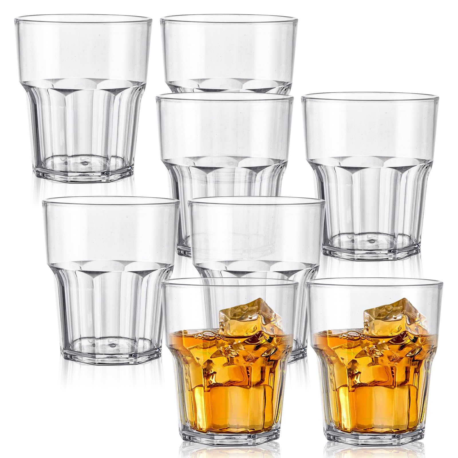 Lot de 20 gobelets réutilisables en plastique acrylique transparent pour fête, pique-nique, dîner de famille et barbecue - 260 ml