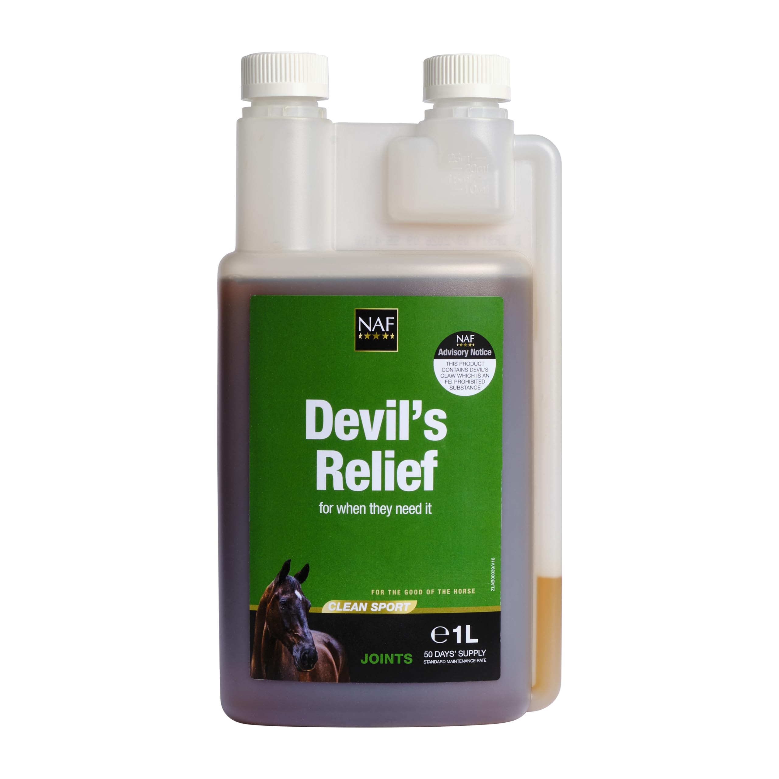 NAF Devil's Relief 1L – Herbal Joint Support for Horses – With Devil’s Claw, MSM & Natural Antioxidants – Aids Mobility – Ideal for Older or Active Horses