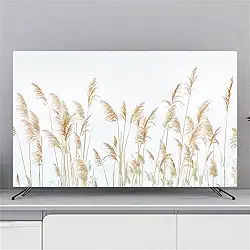 Capa protetora contra poeira de 32-80 polegadas de poliéster premium à prova de poeira com bainha elástica e saídas de ar lavável na máquina para sala de estar TVs LCD/LED - flor 2||75 polegadas