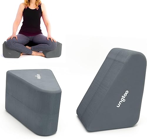 Ungloo Cuñas de bloque de yoga de apoyo para meditación sentada eleva las rodillas, reduce la presión de la cadera y mejora la postura de las