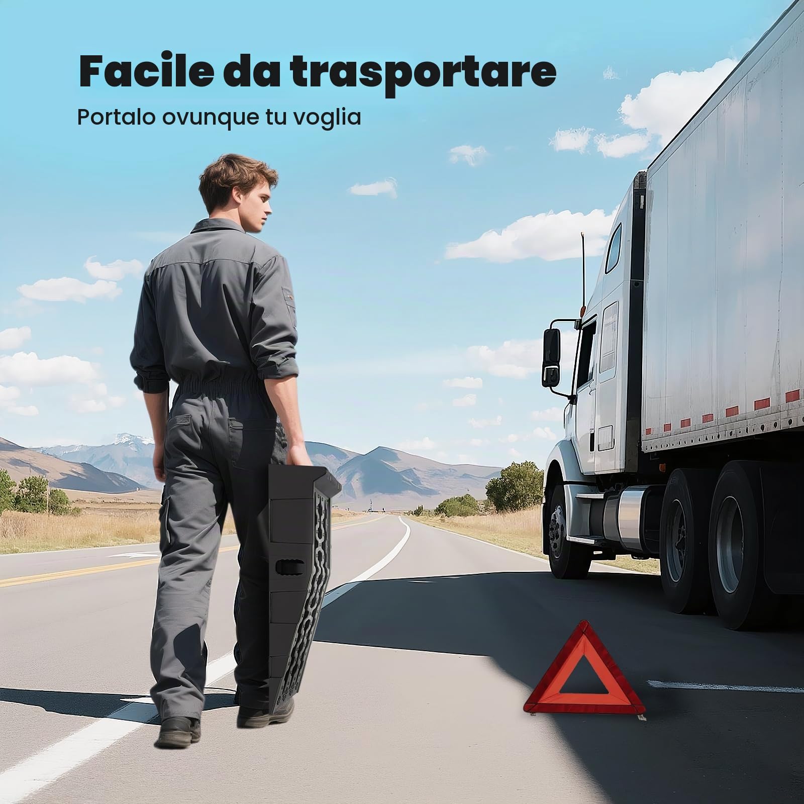 Set di 2 Rampe di Carico Pesanti 7T per Auto, Piattaforma, Rampa in Plastica Antiscivolo, Stabilizzazione per SUV Fino a 7257 kg/Coppia