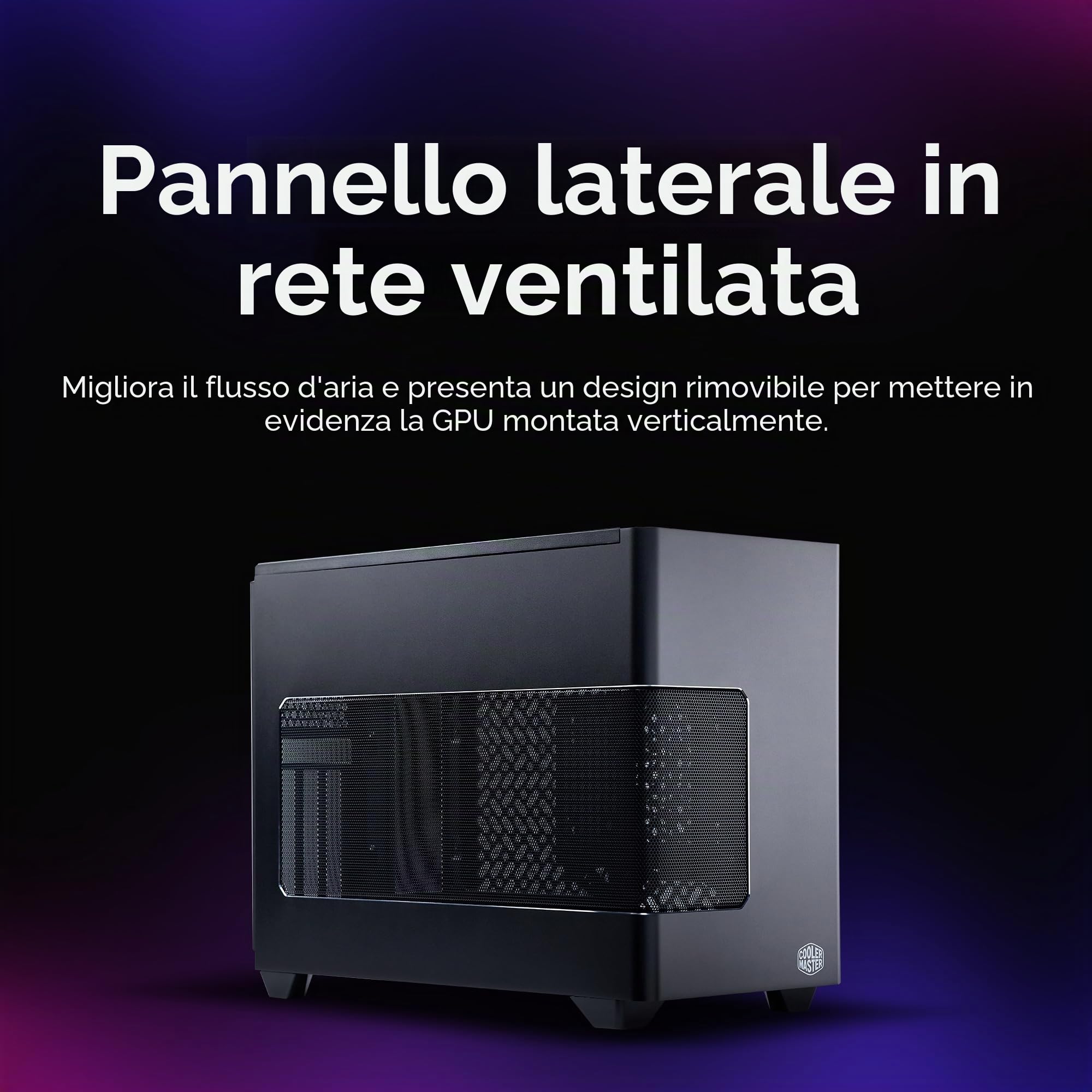 Cooler Master NR200P V3 Mini-ITX PC Case Ready, Top Mount 280mm AIO, PCIe 5.0 Riser, 361.5mm Vertical GPU Mount, Progettato Ready Nvidia RTX 5090 | AMD RX 9070 XT, SFX PSU - Pronto per l'installazione