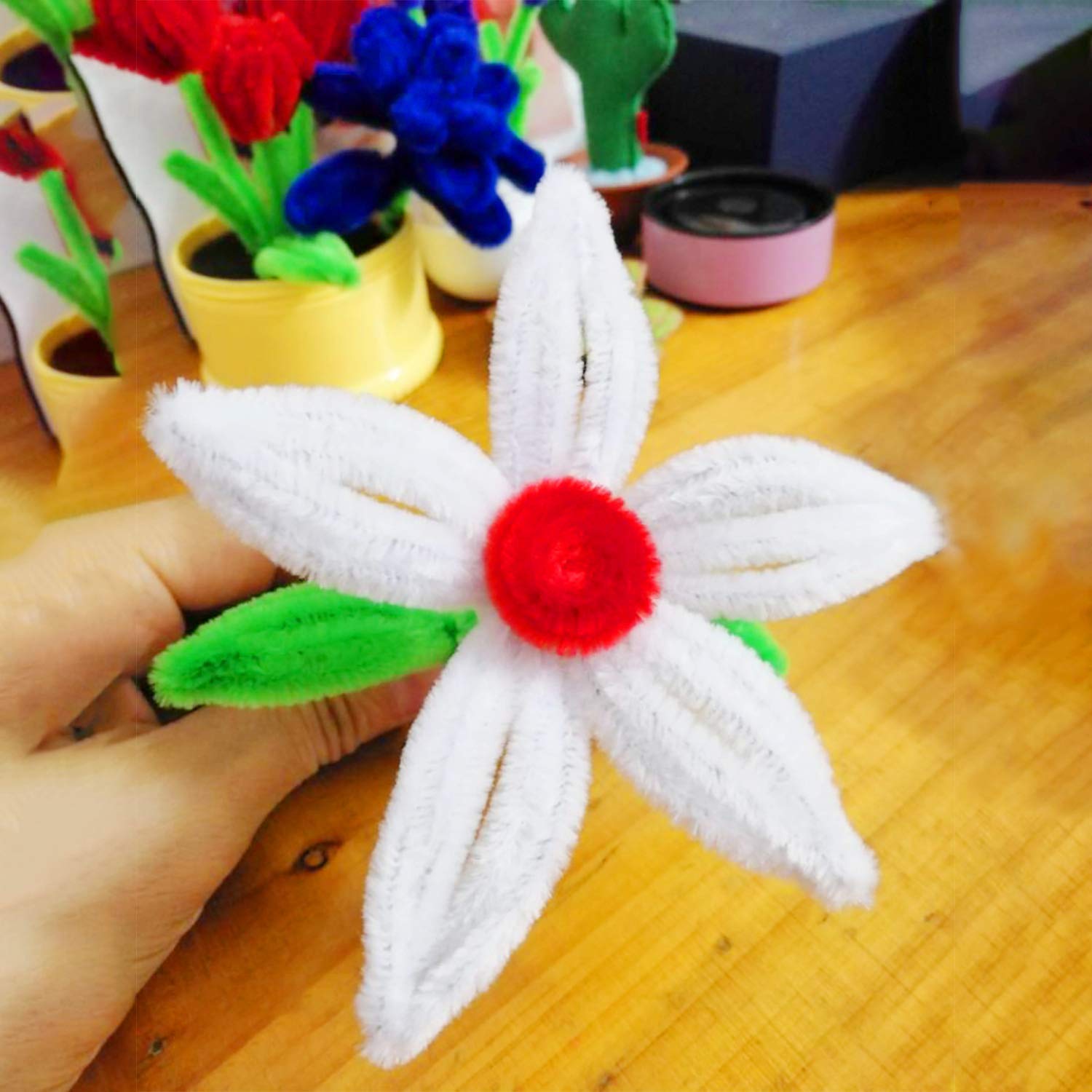400 Pieces Pipe Cleaners White Chenille Stem for DIY Art Craft Decorations (6mm x 12 Inch)
