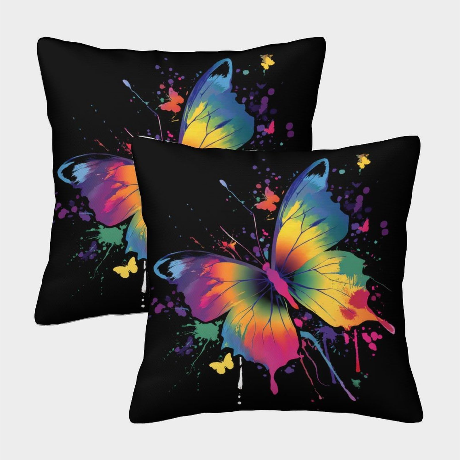 QFVANSIYO Vivid Butterfly 3D Printed Pillowcase Microfiber Bedroom Decor Butterfly Pattern Pillow Cover Soft for Adults Teens 50x50cm