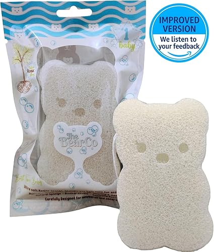 Miniatura 2 de BearCo. - Esponja de baño para bebé, 100% pura, natural, extra suave y lisa, hipoalergénica y completamente libre de fragancia, colorantes,