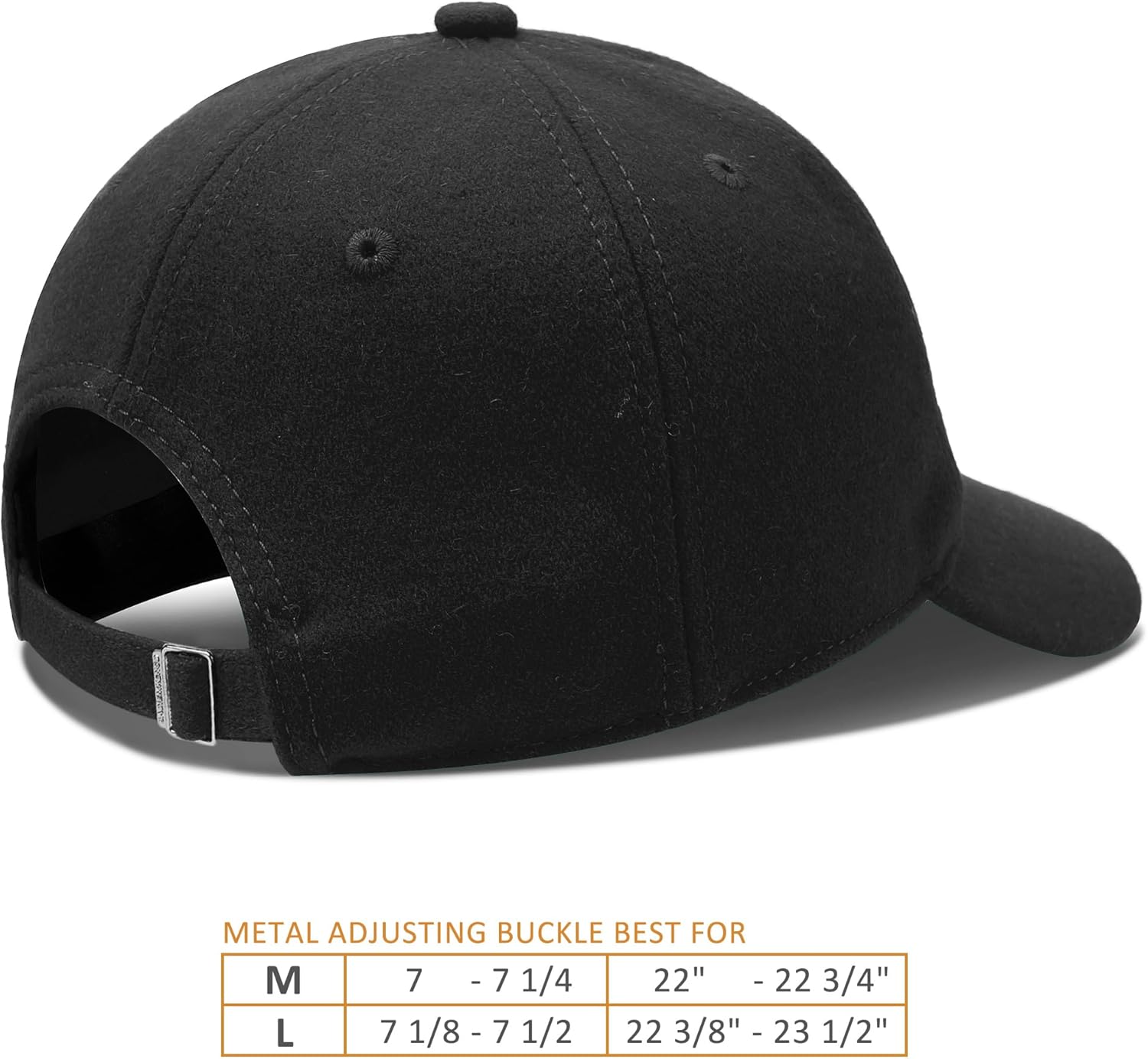 GADIEMKENSD Unstructured Wool Baseball Caps Winter Warm Hat Adjustable - Image 3