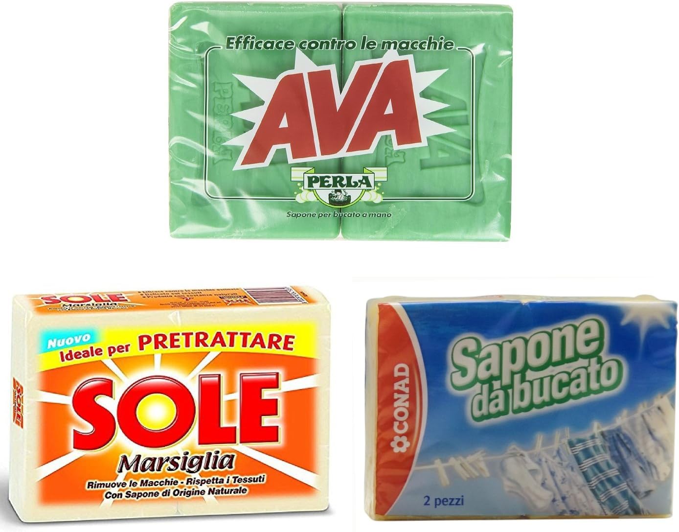 VittleItaly: Set of 6 Laundry Soaps for Pre-Treating 45.85 Ounce (1.300g) Soaps