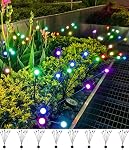 4Count Solar Lights Outdoor Waterproof IPX5, Solar Garden Lights Wind Swaying Lights, Firefly Light Outdoor Solar, Outdoor Christmas Lights, for Yard Lawn Pathway Decoration Lighting, WarmYellow