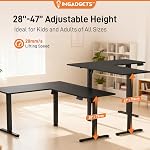 IMGadgets L Shaped Standing Desk 63" x 55", Reversible Corner, Electric Adjustable Height Desk with Dual Motor & 3 Memory Presets, Ergonomic Sit Stand Up Computer Desk for Home Office & Gaming (Black)
