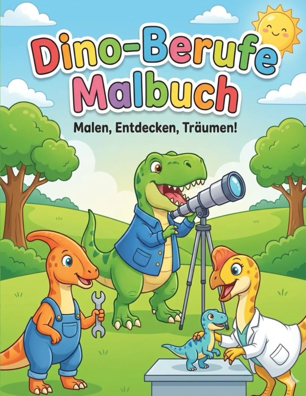 Dino-Berufe Malbuch: malen, entdecken, träumen: Ein kreatives Ausmalbuch für Kinder ab 4 Jahren