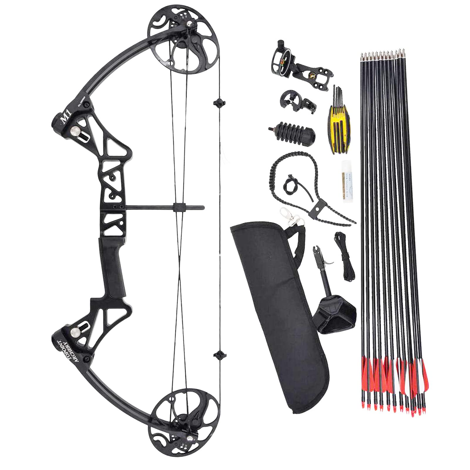 Compound Bow Set Hunting Target Practice Pulley Bow ,Adjustable Draw Weight 19-70 lbs IBO 320FPS, Right Hand for Adults and Youth Composite Bow with Archery Hunting Equipment