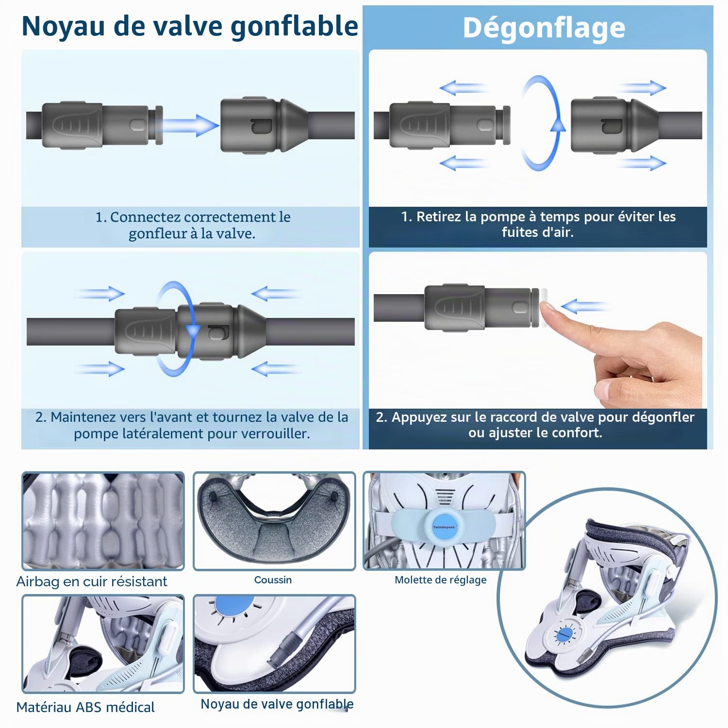 Holdsound Dispositif De traction Cervicale, Un Dispositif De Traction Cervicale Réglable électriquement Qui Soulage Efficacement Les Douleurs Au Cou， Facile à Utiliser