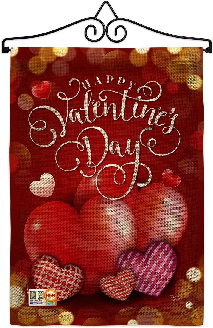 Beloved Valentines Day Burlap Garden Flag Springtime Valentine Happy Heart Couple Romantic February Holiday Love Small Decorative Gift Yard House Banner Double-Sided Made In USA 13 X 18.5