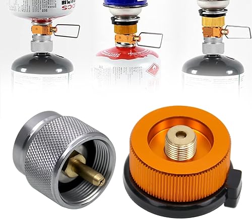 Kit de Adaptador de Recarga de Gas RULLINE para Estufas de Camping - Juego de Adaptador de Recarga de Botella de Válvula EN417 Lindal para Tanques