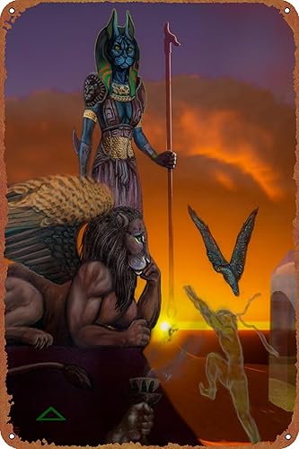 Bastet Pathworking - Póster de Pala Square of A de metal, vintage, para el hogar, bar, piscina, playa, granja, jardín, decoración divertida de pared