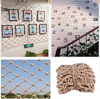 Outdoor Mesh Rope Climbing Netting Heavy Duty Children Hemp 1×5m - Indoor Balcony Stair Railings Fence Protection Banquet Decoration Photo Wall (6mm/8mm, 6cm/8cm/10cm/12cm/15cm, Customizable) Safety