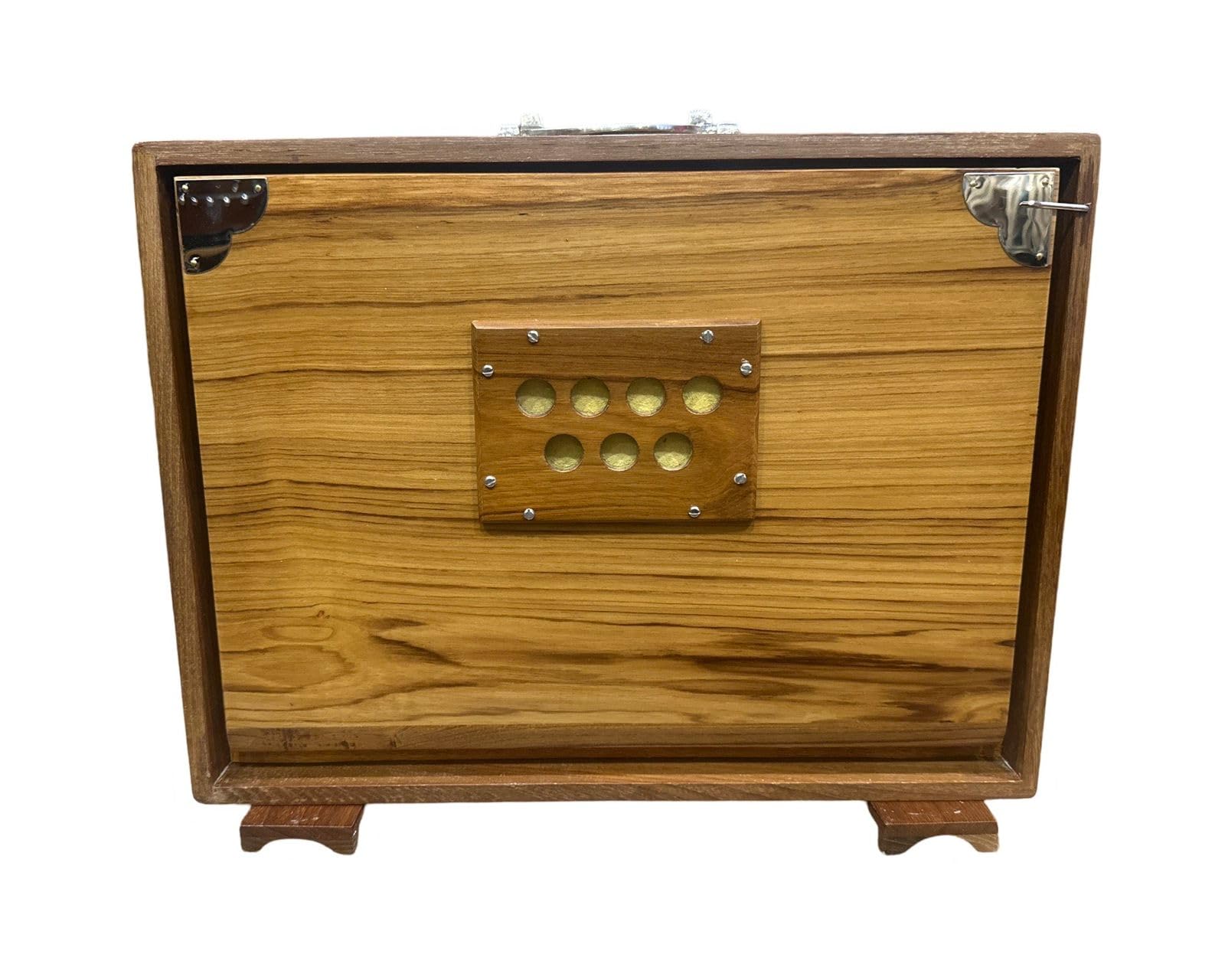 Shruti Box 38 x 25 x 8 cm Bois de teck et contreplaqué, 440 Hz et 432 Hz Sur Pete avec Padel