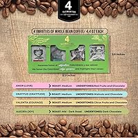 Vista 3 de 4 Elementos Caja de regalo - 4 variedades de nuestro café artesanal colombiano - grano entero - tostado medio - 4.4 oz cada paquete