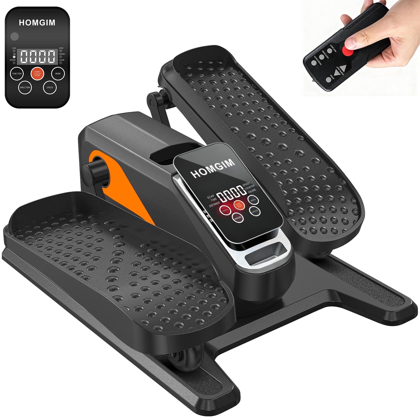 HOMGIM Under Desk Elliptical Machine - Quiet Motorized Leg Exerciser with Smart Remote, 12-Speed Manual Programs Auto/3 Auto Programs LCD Display &amp; Bidirectional Motion for Home/Office