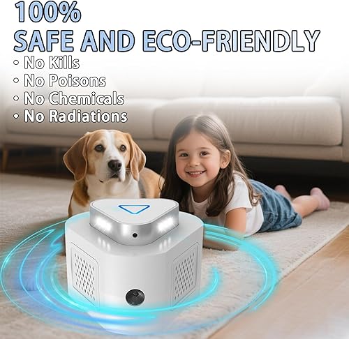 Miniatura 6 de Paquete de 2 repelentes ultrasónico repelente de roedores para el hogar, trampas de ratones de 360 para matar en interiores, repelente de ratones