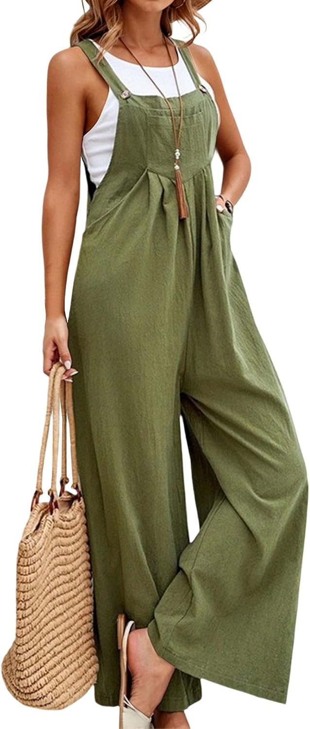 Summer overalls for women, loose pants, casual jumpsuit, comfortable and comfortable fit, ideal daily wear.