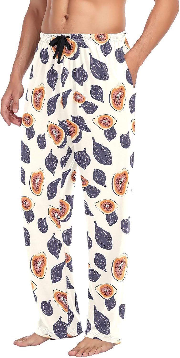 Purple Fig Men Pajama Pants Lounge Pajama Bottoms with Pockets Drawstring Sleep Lounge