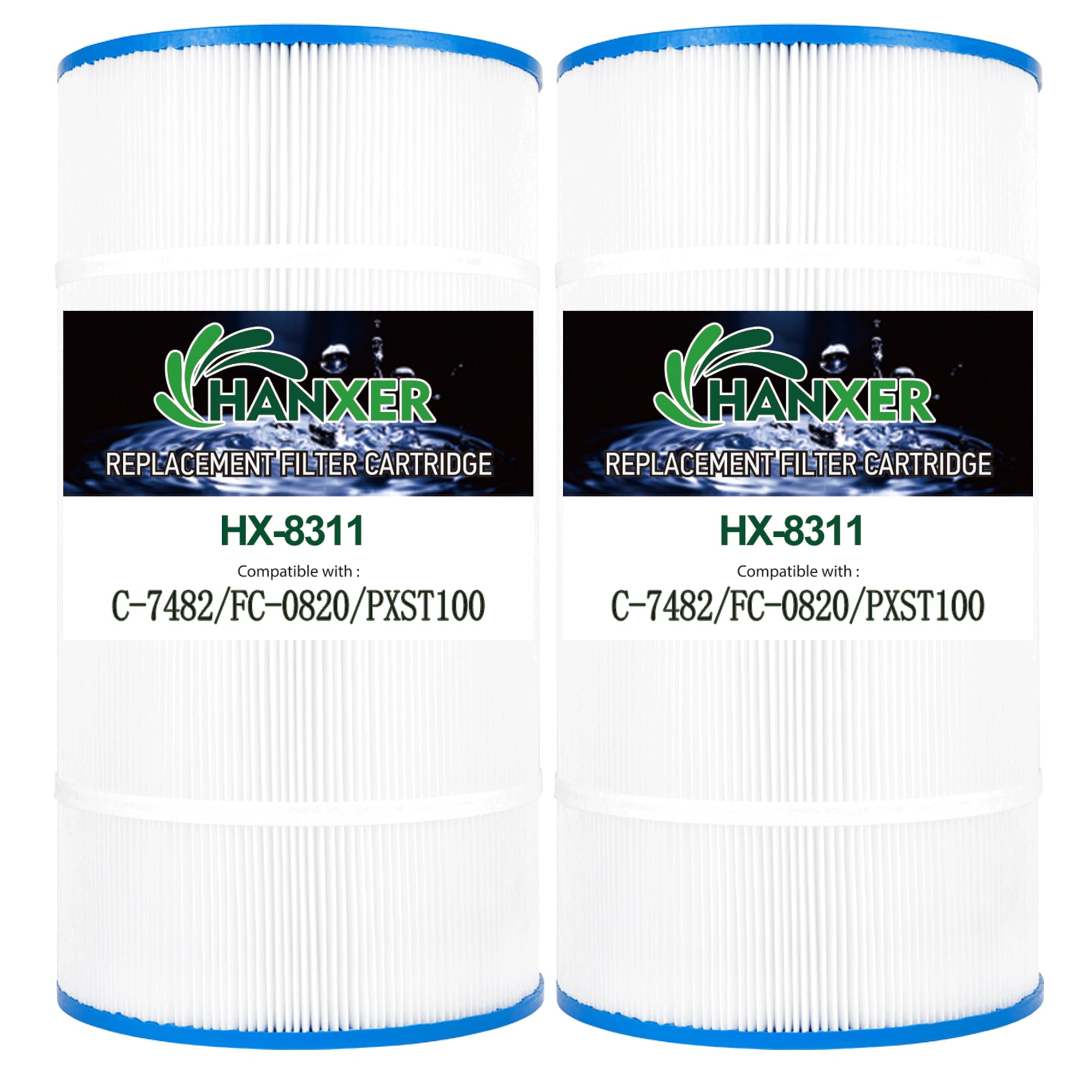 Swimming Pool Filter Replaces for C-8311, Filbur FC-1285, CCX1000RE (CC 1000E), XStream CC1000RE, PXST100, PLFPXST100, Darlly 81005, 100 Sq.Ft Filter Cartridge, 2 Pack