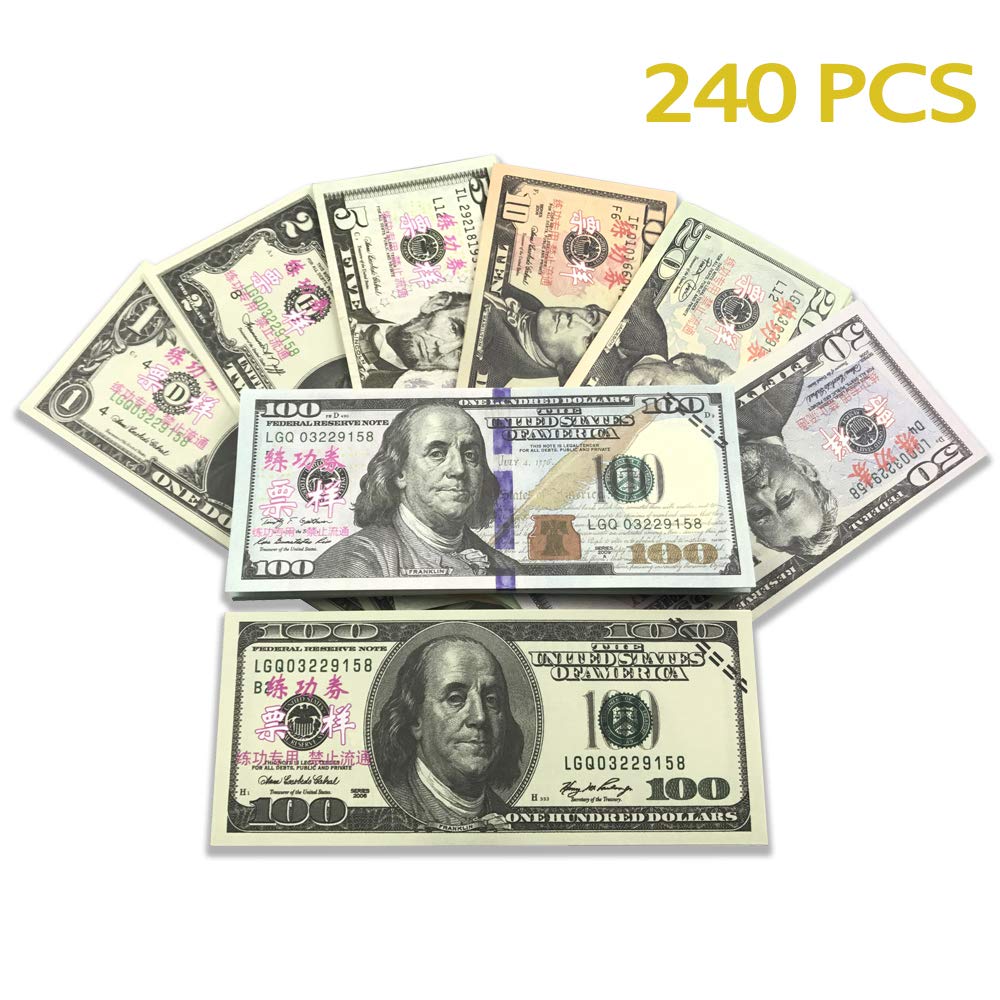 prop money play money full print 2 sided set of 1 2 5 10 20 50 100 dollar bills for movie tv videos pranks birthday party play board games photography buy online in malta at malta desertcart com productid 115605095