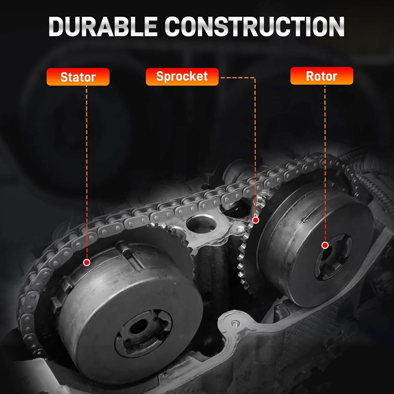Engine Timing Intake Exhaust Camshaft Sprocket Cam Phaser VVT Gear with Solenoid Compatible with Buick Verano Chevy Equinox Malibu GMC Terrain Pontiac G5 2006-2017 2.2L 2.4L Replace# 917-254 12578516