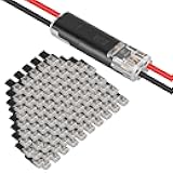 AITRIP 100PCS Double-Wire Plug-in Connector, Pluggable 2 Pin 2 Way Led Strip Lights Connectors Low Voltage Wire Connector with Locking Buckle, Fast Connect Plugs Led Connectors for Strip Lights