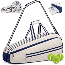Sucipi Tennis Bag for Women &amp; Men, 3-6 Rackets Tennis Racket Bag with Shoe Compartment &amp; Insulated Pocket, Water-Resistant Gym Bag, Perfect Tennis Accessories for Court Training &amp; Daily Use