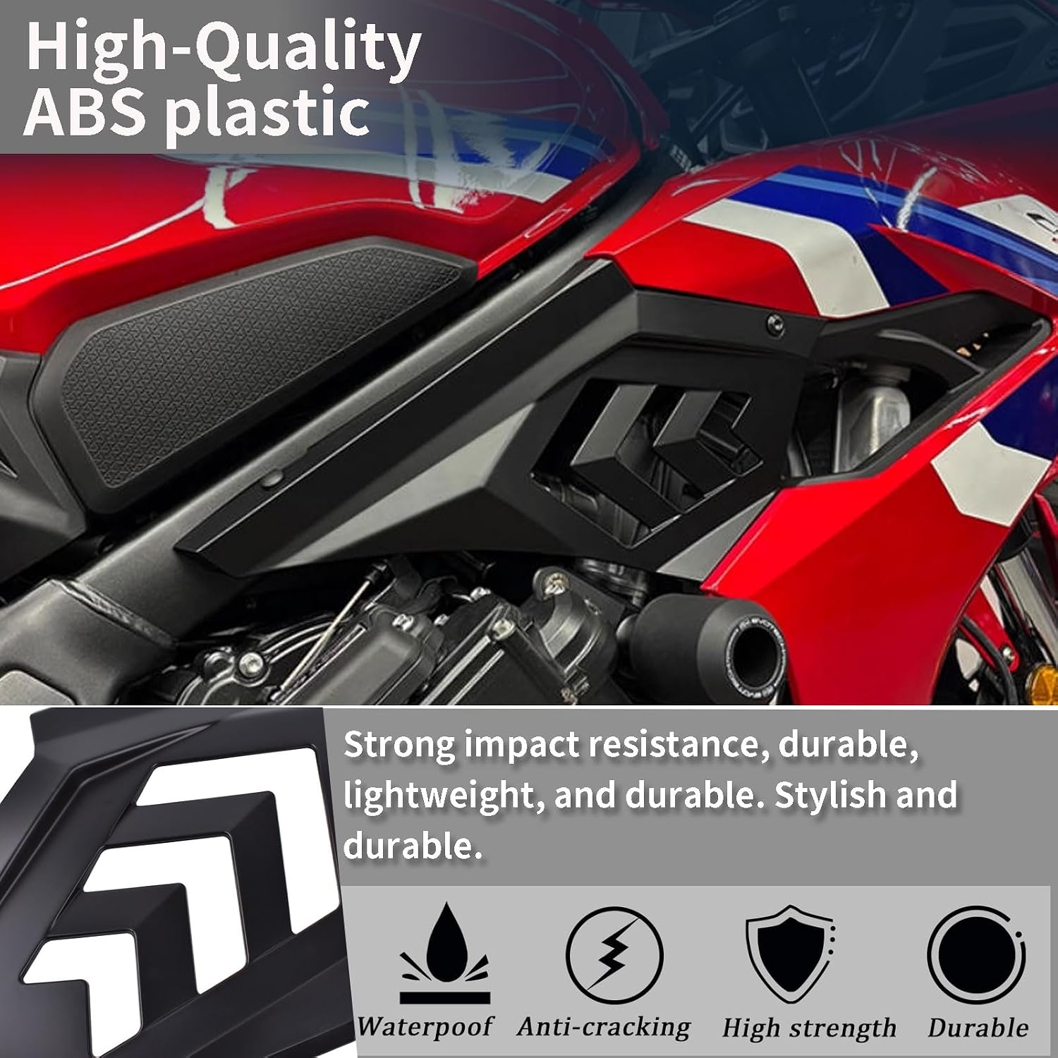 CBR650R Motorcycle Side Wing Panel Cover Side Panel Fairing Spoiler Trim Decorative Covers Compatible for Ho&nda CBR650R CBR 650R CBR 650 R Accessories 2024-2025 (Forged Pattern)