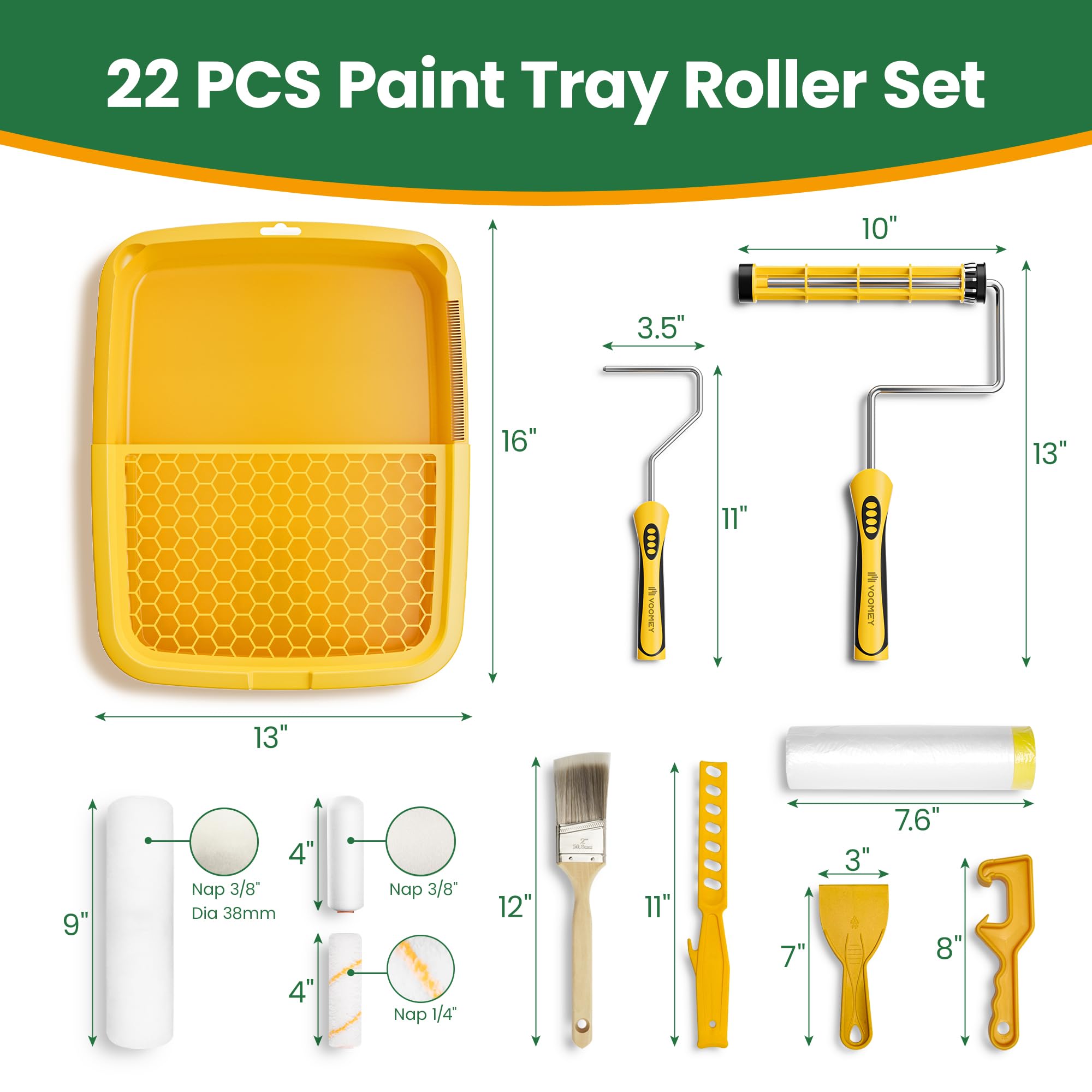 Performance Tool W232C - Juego De 3 Pinceles De Pintura Con Asas De Plástico Duraderas, Tamaños De 1/2 Pulgadas, 1 Y 2 De Ancho Para Uso Con Muchas Pinturas