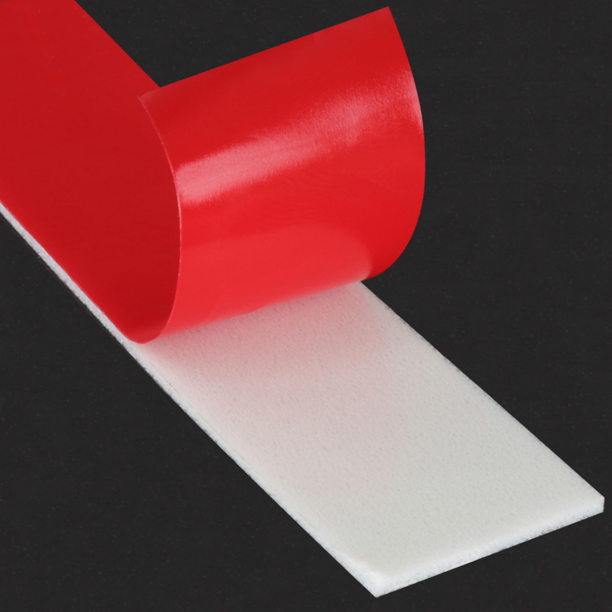 KLEBESHOP24 Spiegelklebeband doppelseitig weiß 1 mm dick, 50 mm x 50 m | universelles Montageband, stark klebend, rote Abdeckung