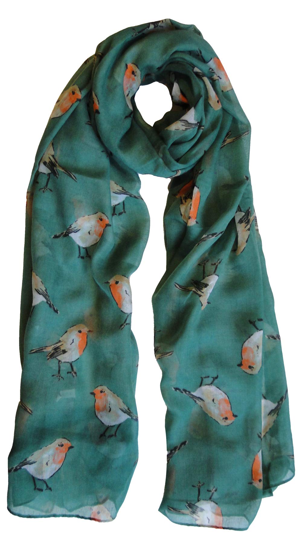 The Olive House Women's Green The Olive House® Christmas Winter Robin Bird Scarf