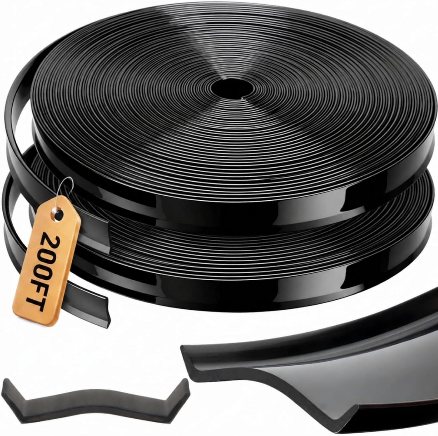1" RV Trim Molding Insert, 200 Ft Flexible RV Weather Stripping Exterior Corner Moldings, Heavy Duty Outside Seam Roof Edge Track Screw Cover for Camper, Travel Trailer