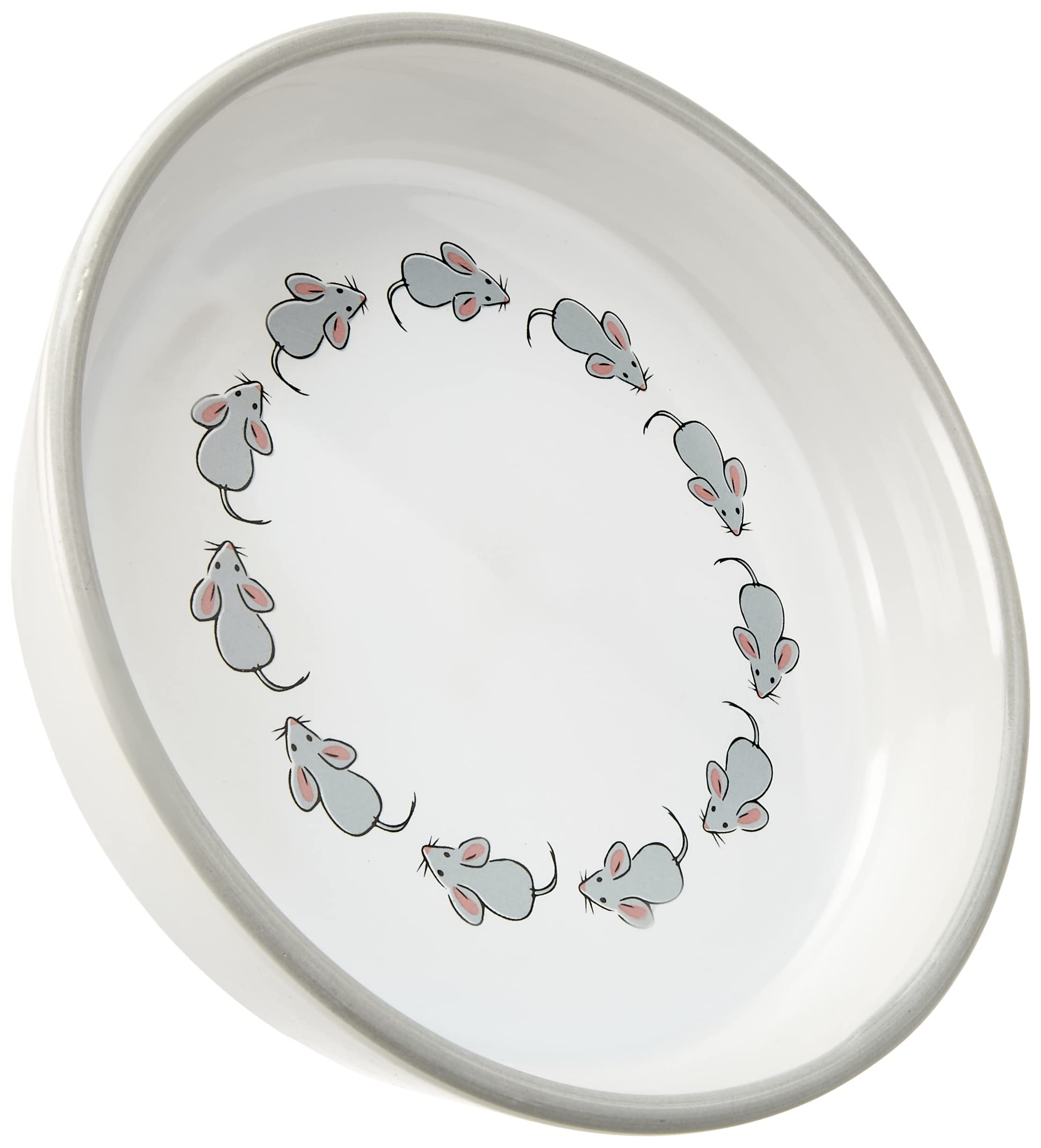 Karlie Miska ceramiczna, ręcznie malowana 200 ml ø: 16 cm motyw myszy, biały