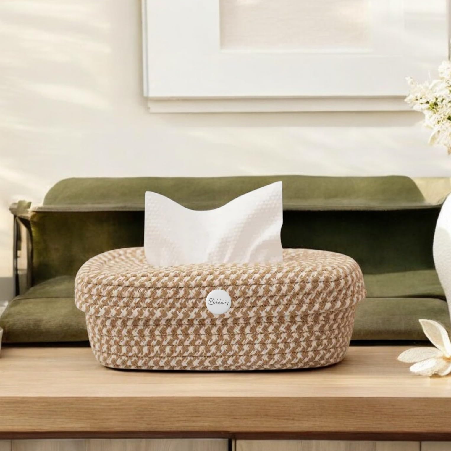 Handcrafted Jute Tissue Box - Natural & Stylish -13 Handcrafted Jute Tissue Box - Natural & Stylish -13