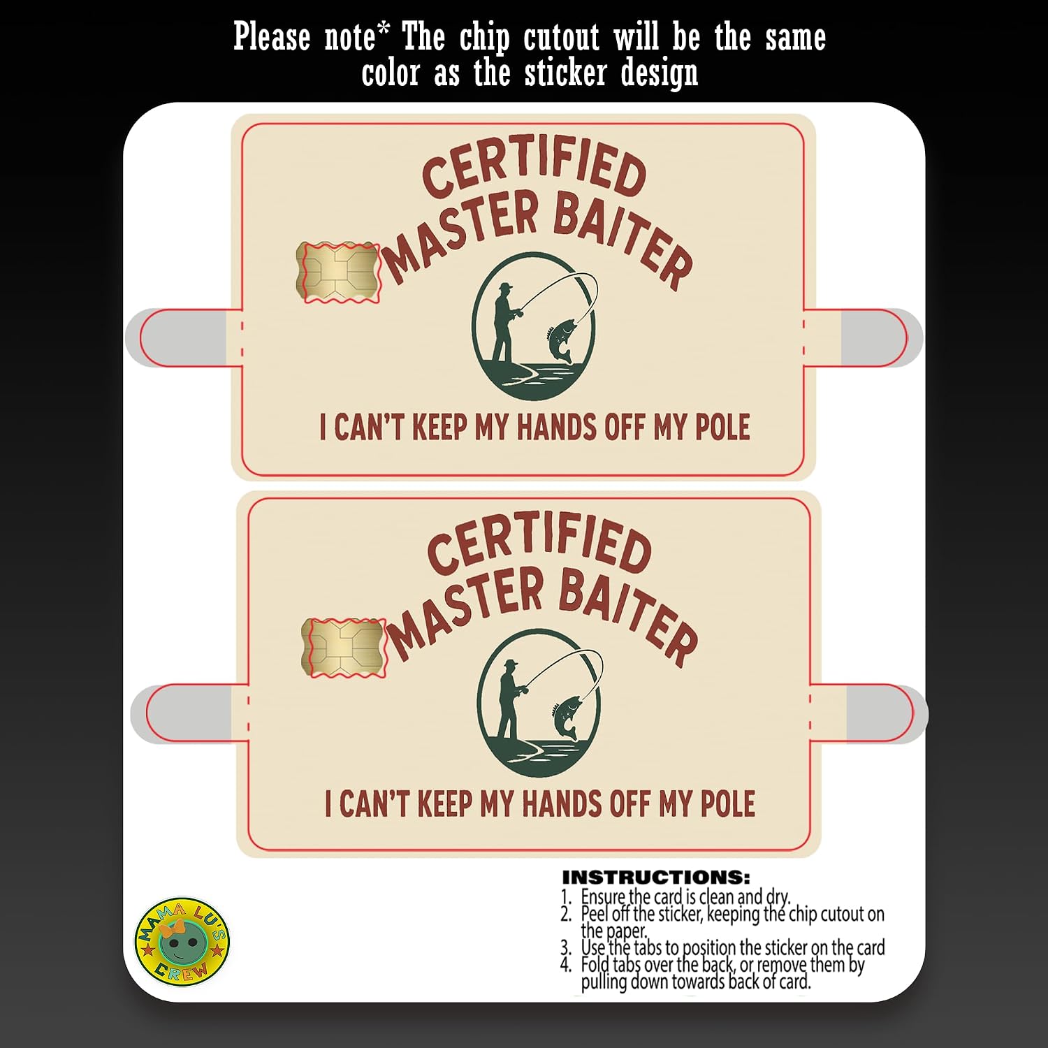 Certified Master Baiter Credit Card Skin – Funny Fishing Card Cover for Anglers & Outdoorsmen – Humor Debit/Credit Card Sticker – UV Printed & Durable