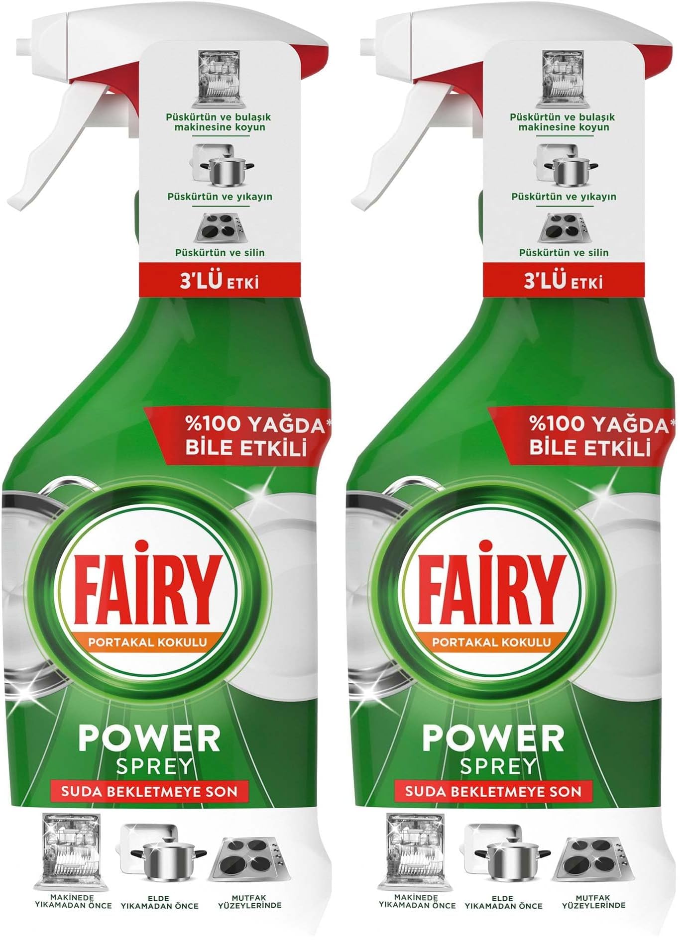 Fairy Portakallı Power Spray Bulaşık Spreyi, 500 ml 2li paket