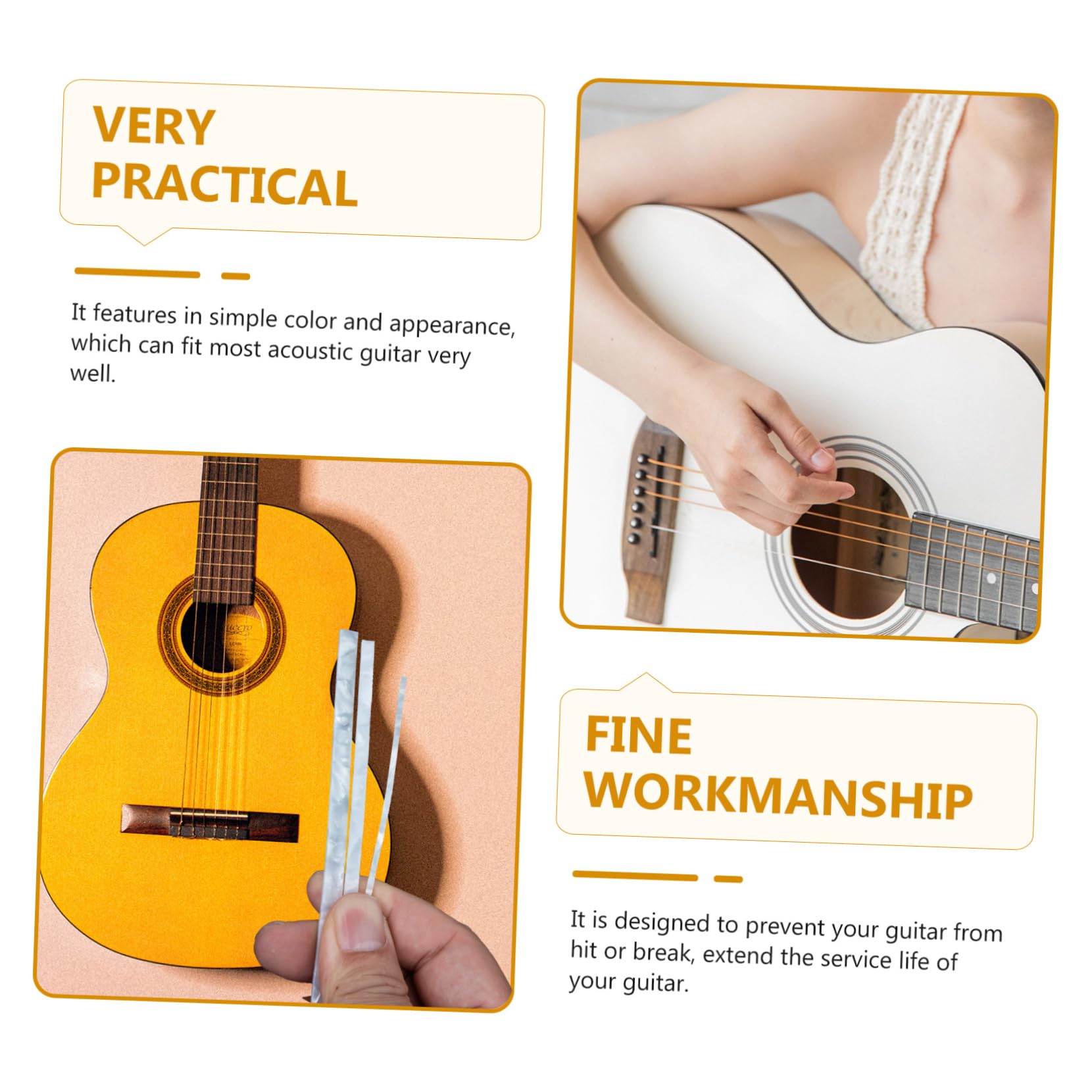 COSMEVIVI 3Pcs Guitar Binding Purfling Strip Plastic Edging Strips for Ukulele Acoustic Classical Guitars Smooth Finish Easy Application Widths for Instrument Decoration and Protection