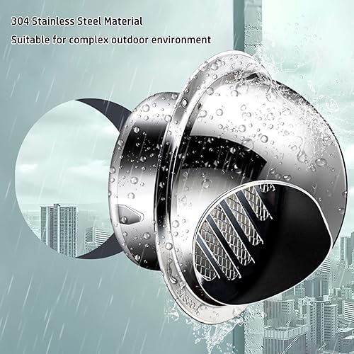 Miniatura 6 de Salida de ventilación de pared de 4, 6, 8, 10, 12 pulgadas, cubierta de ventilación de aire 304, extractor externo con nariz de acero inoxidable,