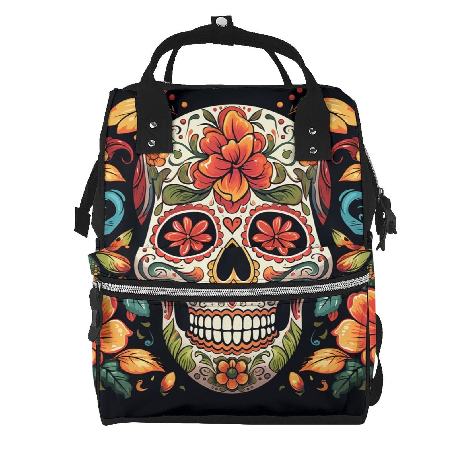 Sac à dos à langer motif tête de mort pour maman active