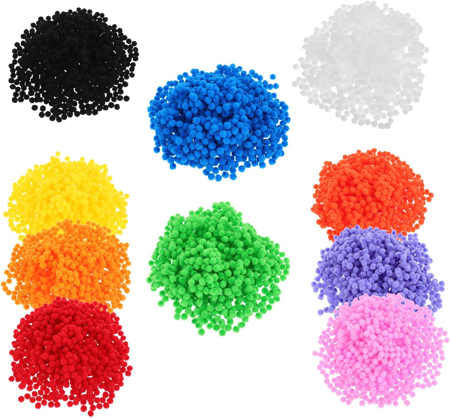 Gadpiparty 10000pcs Multicolor Pom Poms Bulk Assorted Fuzzy Soft Pompoms for DIY Crafts Decorations Handmade Supply for Creative Art Projects