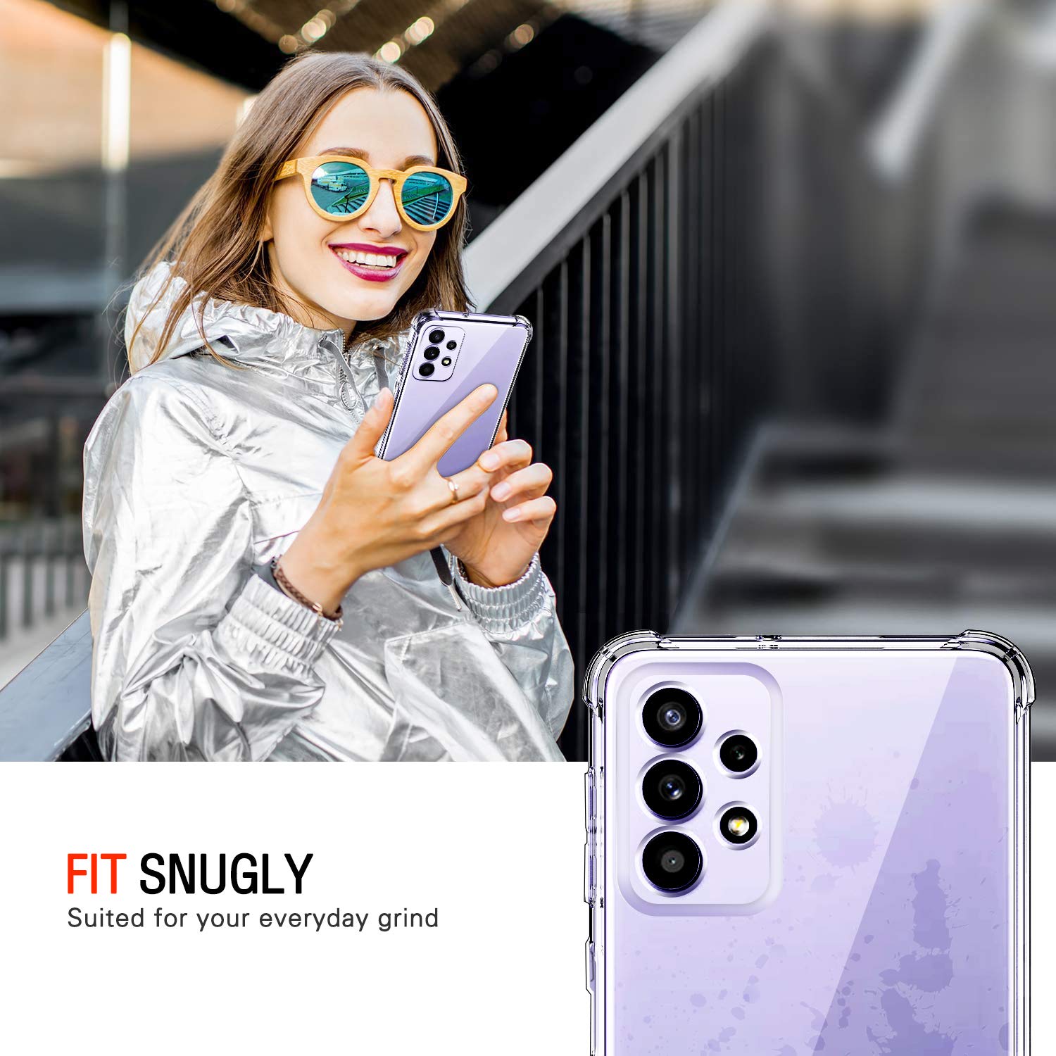 iVoler Cover per Samsung Galaxy A52 4G / A52 5G / A52s 5G, Custodia Trasparente per Assorbimento Degli Urti con Paraurti in TPU Morbido, Sottile Morbida in Silicone TPU Protettiva Case