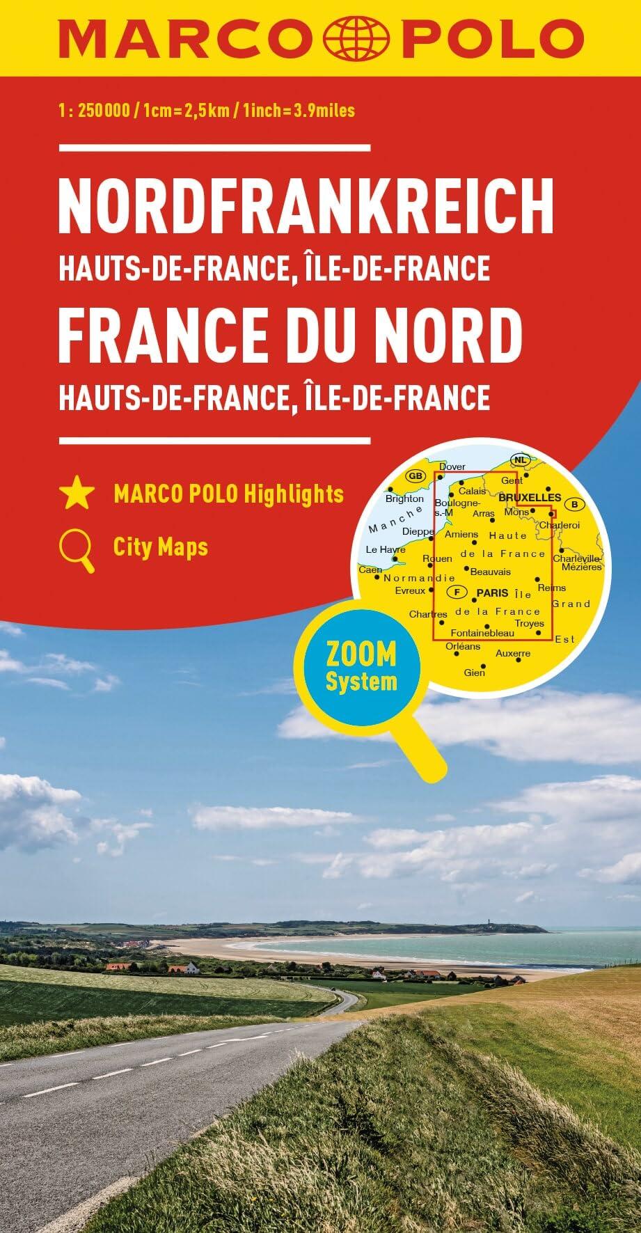 Northern France Marco Polo Map: Ile de France, Haute-Normandie, Picardie