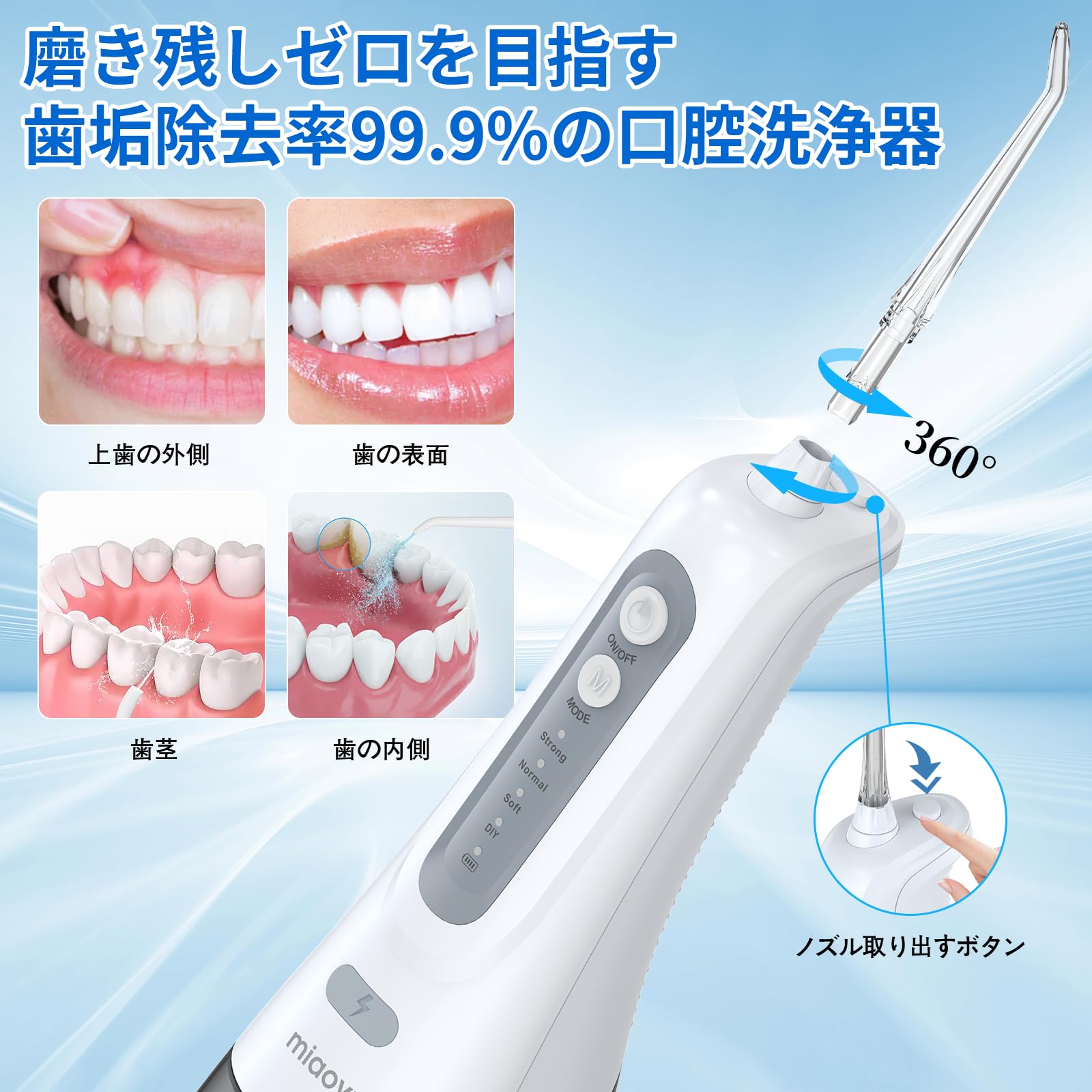 Amazon.co.jp: miaoyu ジェットウォッシャー 2024 【最新型】 口腔洗浄