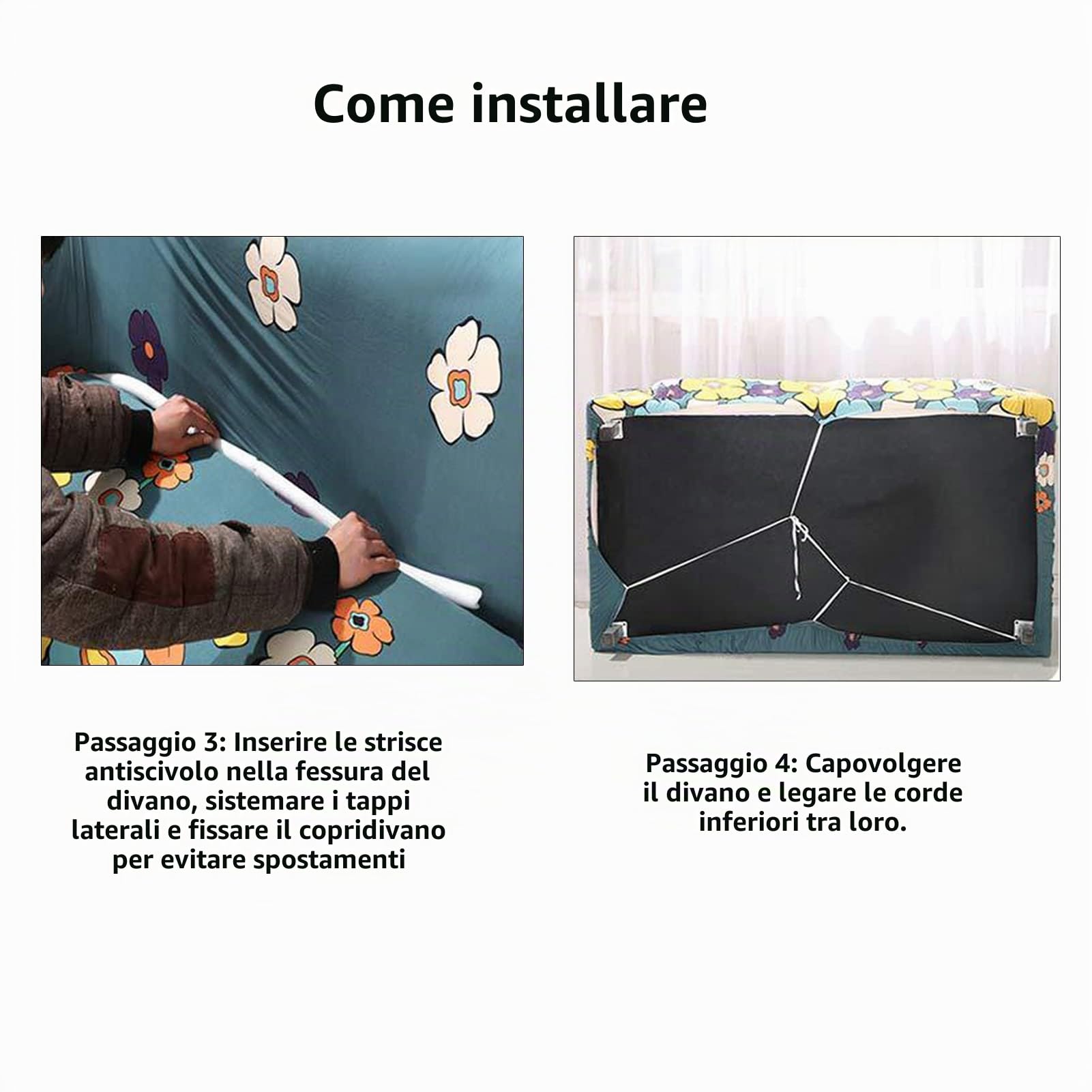 Amsg Copridivano con Penisola Elasticizzato A Sinistra Destra, Copridivano AntiGraffio Gatto Chaise Longue Sofa Cover A Forma di L,L,L 190~230cm